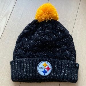 Women's Pittsburgh Steelers '47 black knot hat with pom